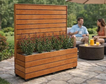 DIY Privacy Planter Box Plans – Wooden Garden Screen (PDF Download)