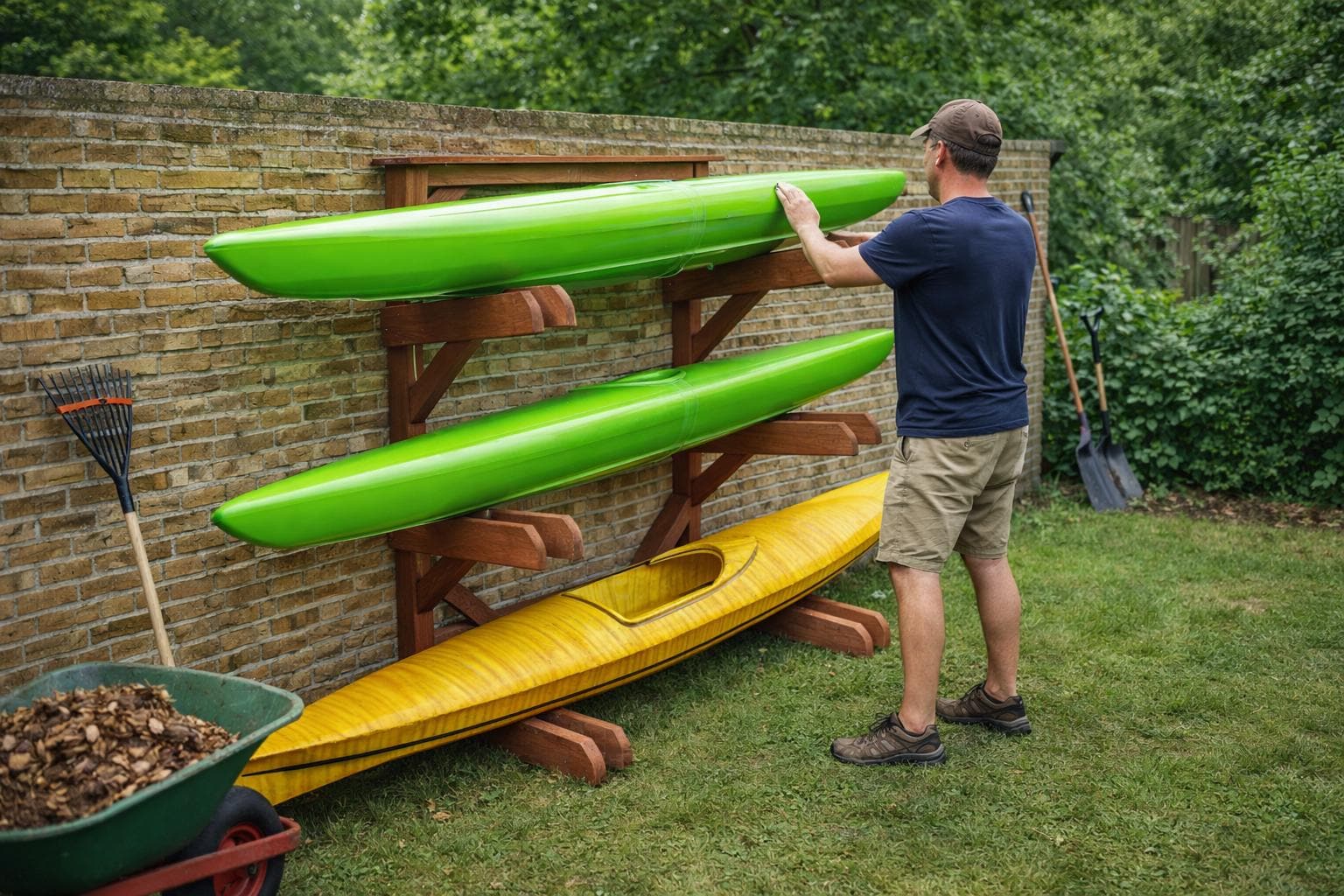 schaufel aufbewahrung Gartenwerkzeug Aufbewahrungsregal – großer Gartengerätehalter für Schaufeln, Spaten & Besen, robuste Garten- und Landwirtschafts-Aufbewahrung Zyliss Maiskolbenhalter, 4-teiliges Set A5 Farbe:Weiß-18cm*4