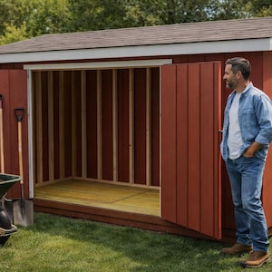 5x16 Lean To Shed Plans: Narrow Garden Storage, 8ft Doors (PDF Download)