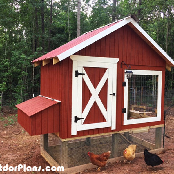 4x8 Chicken coop with Run - DIY Plans - Digital Download Woodworking Plans