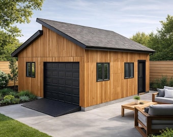 20x20 Clerestory Shed Plans: DIY Workshop with Garage Door (PDF Download)