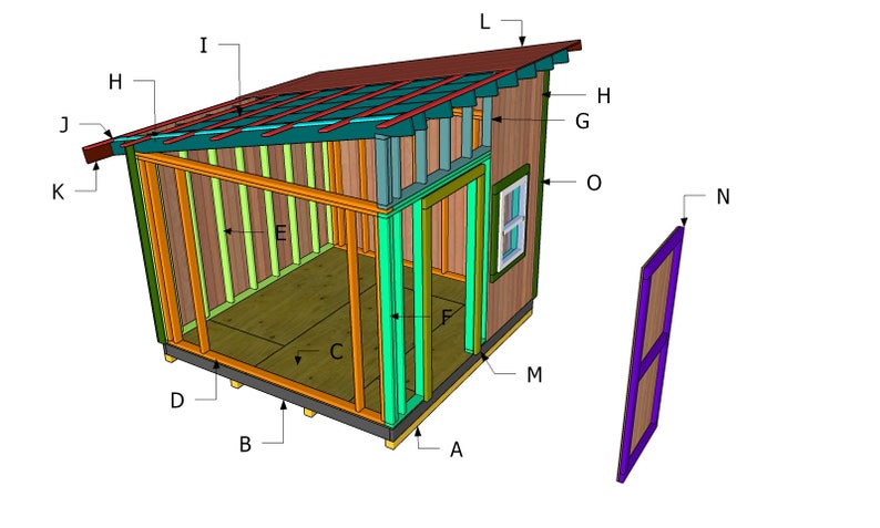 10x10 lean to shed plans etsy