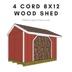 4 Cord 8x12 Firewood Storage Shed Plans