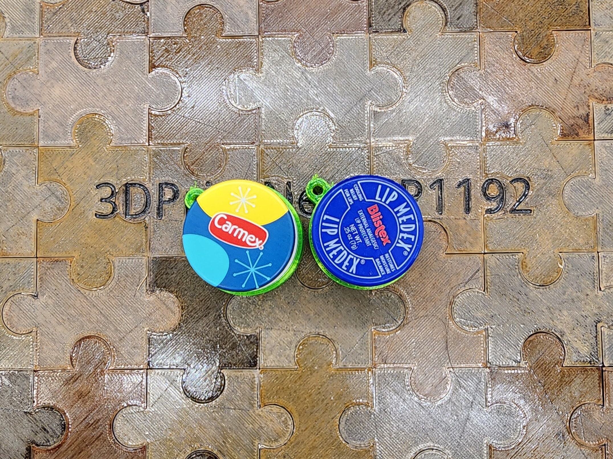 Blistex or Carmex Tub Holder key Ring. Blistex or Carmex Tub Not
