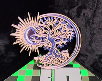 3D Printed Moon Tree of Life Multi-Layer Mandala Wall Art.  Great Wall Art Work for the Home or Office. Physical item not a digital file.