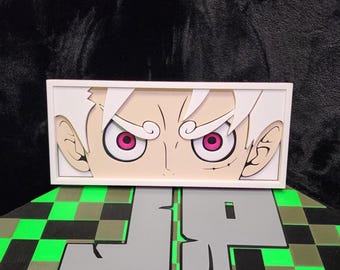 3D Printed Anime Pirate Eyes Shadow Box Mandala.  Different color options. Great Wall art for Anime Fans. Physical item not a digital file.