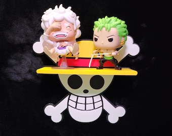 3D Printed Jolly Roger Display Shelf Wall Art.  Great Wall Art for Anime Fans. Physical item not a digital file.