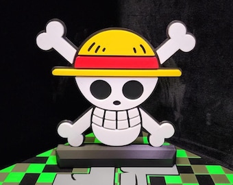 3D Printed Jolly Roger Desk Top Art Mandala.  Great Wall Art for Anime Fans. Physical item not a digital file.