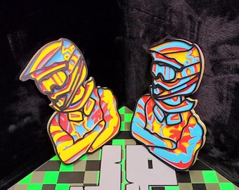 3D Printed Motocross Helmet Multi-Layer Mandala.  Physical item not a digital file.  Different colors can be requested.