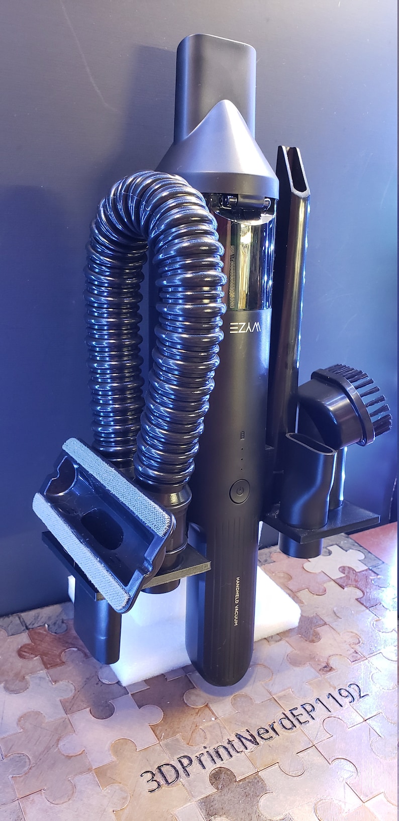 3D Printed WYZE Handheld Vacuum Wall Mount/Charging Station. Vacuum/Attachments/Cord/Charger Not Included. Hose on Side. image 4