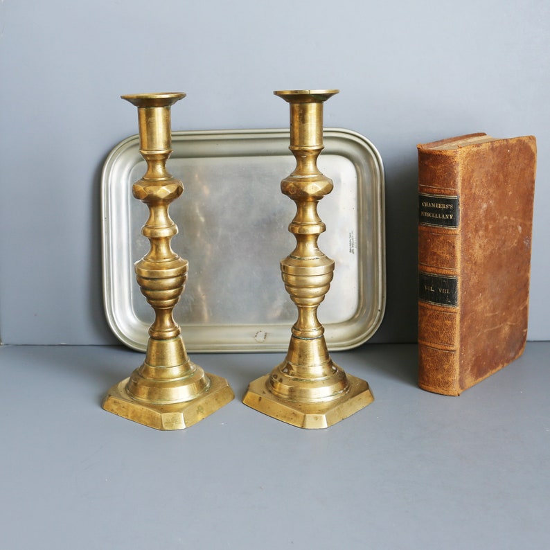 Brass Pushup Candlesticks/pair Brass Etsy
