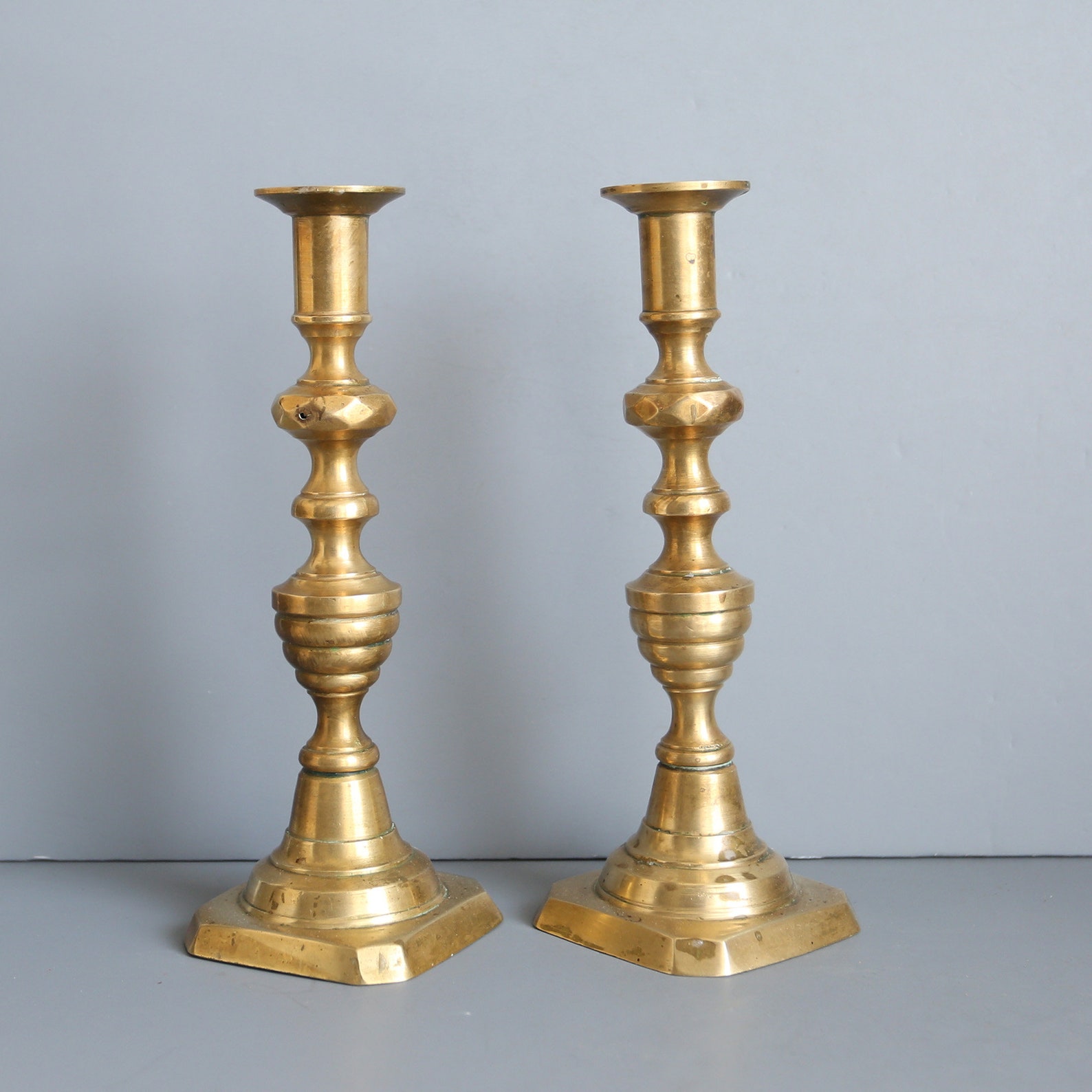 Brass Pushup Candlesticks/pair Brass Etsy