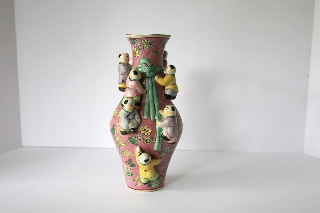 Vintage/chinese/fertility/rare Vase/signed Chinese Fertility Vase/hand