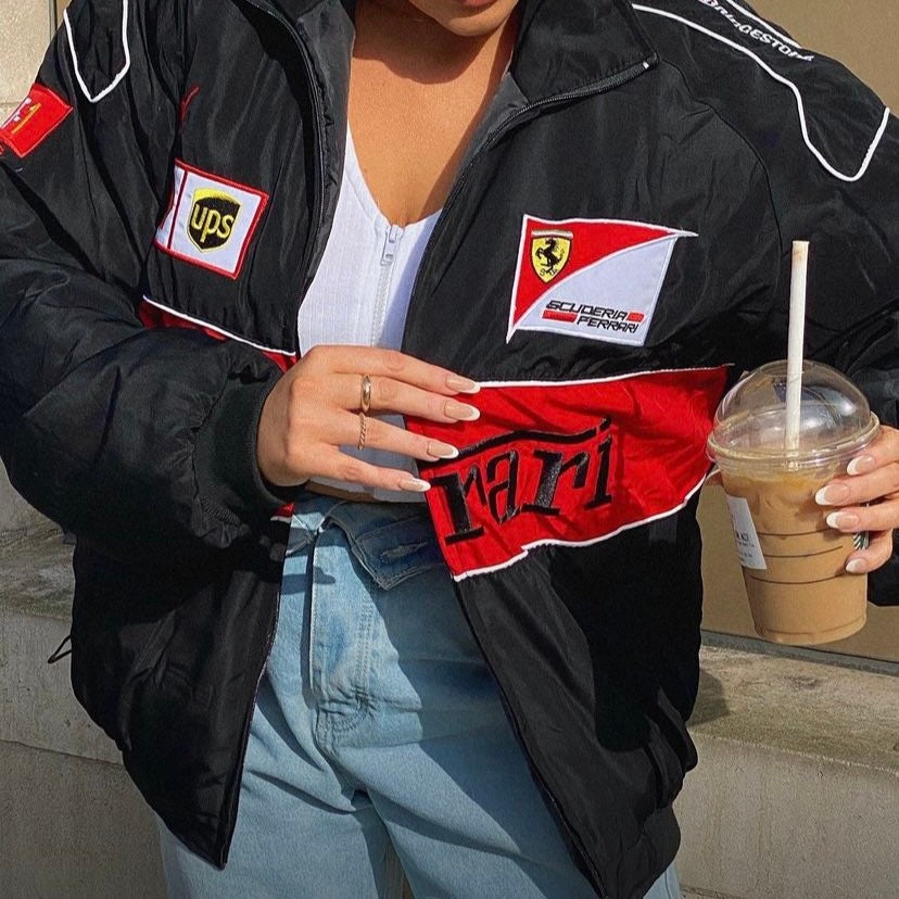 Vintage Ferrari Racing Jacket | Rare F1 Unisex Jacket | Nascar Bomber Jacket