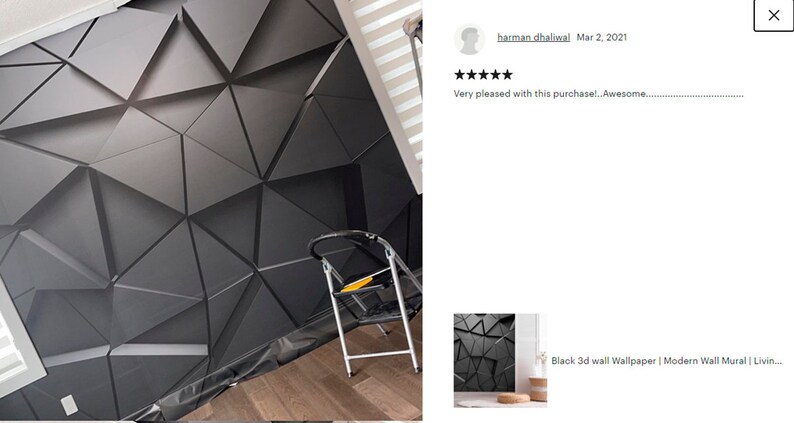 Black 3d Wall Wallpaper Modern Wall Mural Living Room Peel - Etsy