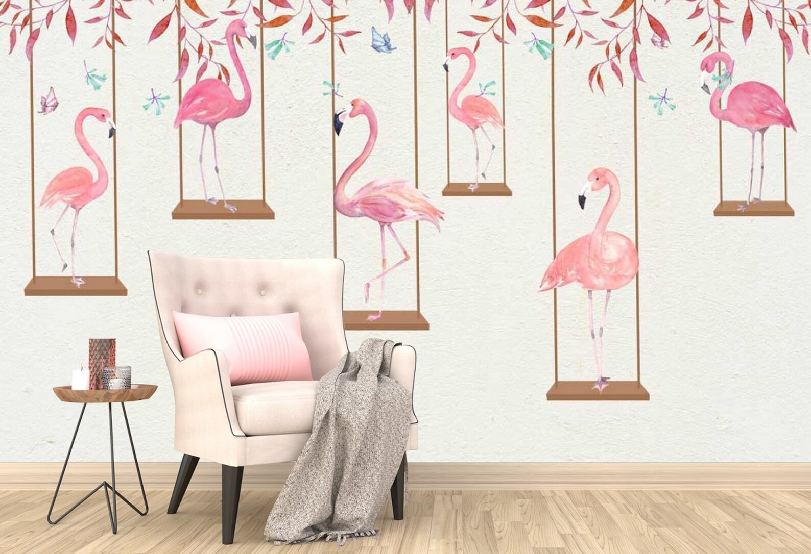 Flamingo Print Peel and Stick Wallpaper Floral Removable | Etsy