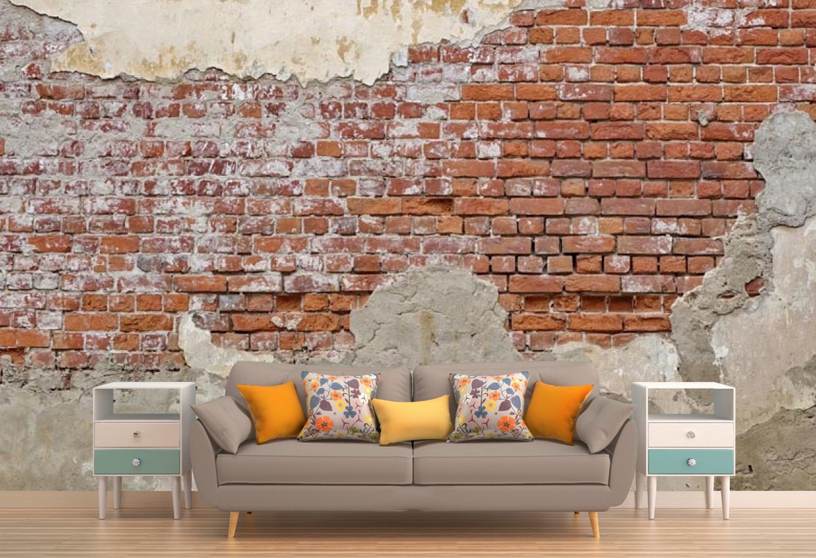 Old brick decal removable wallpaper brick wall Poster decor Etsy