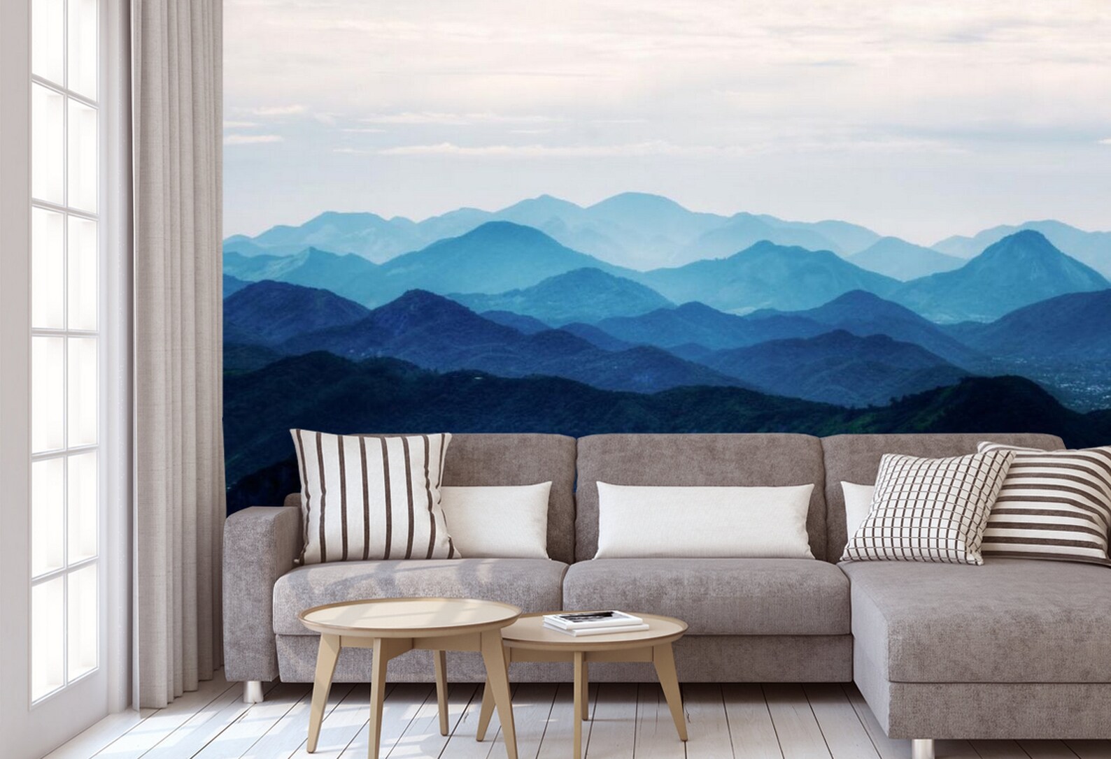 Blue Mountains Peel and Stick Wallpaper Floral Removable Etsy