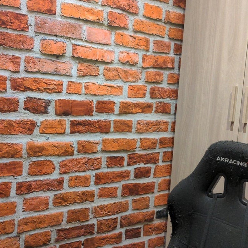 Red Brick Wall Decal Removable Wallpaper Wall Poster Decor Etsy