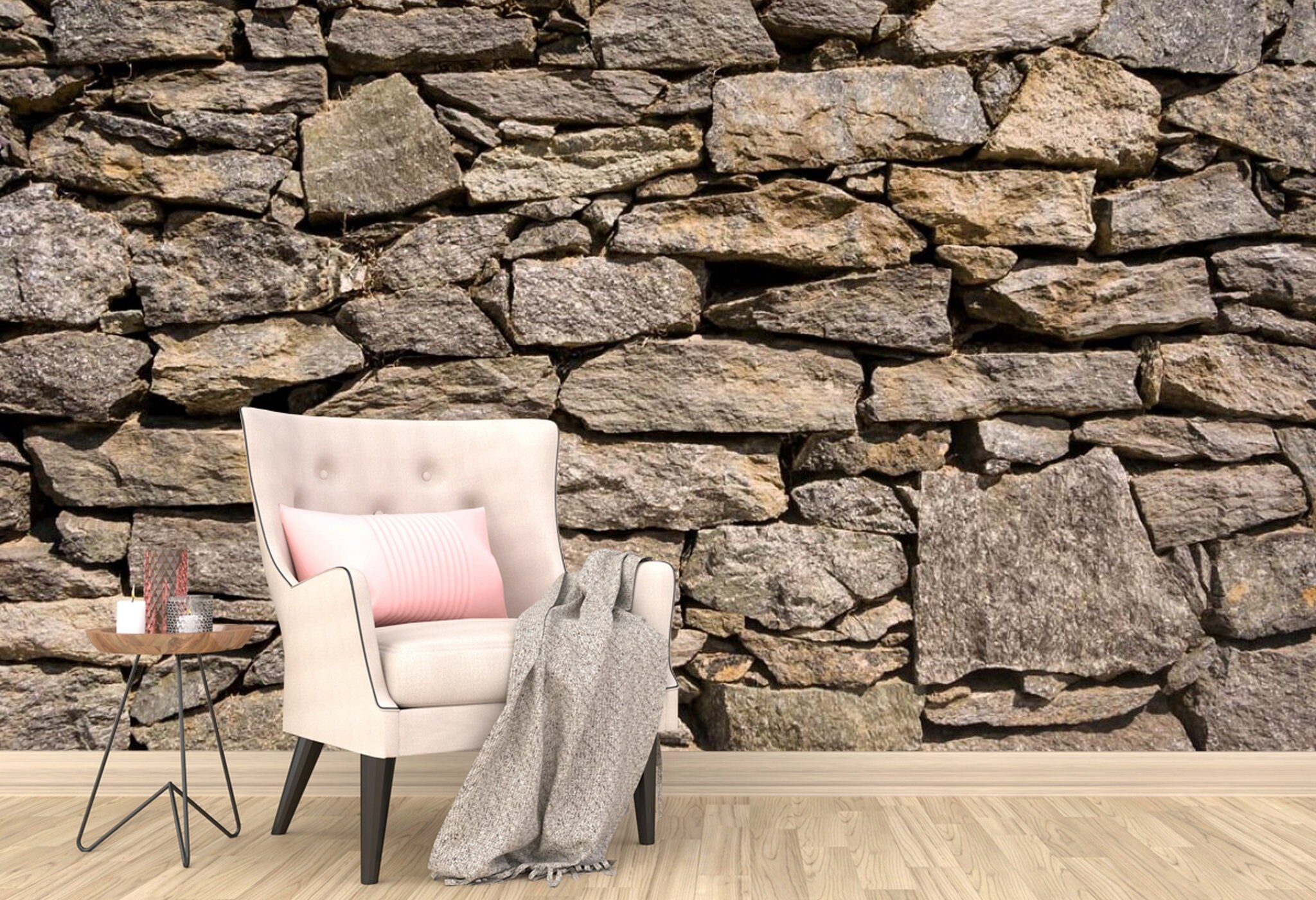 Stone wall decal removable wallpaper marble Wall Poster Etsy