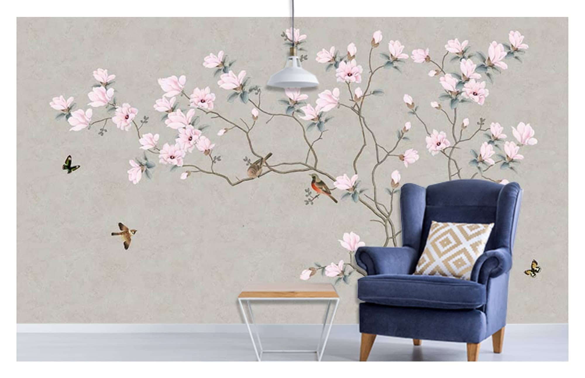 Magnolia Flowers Peel and Stick Wallpaper Floral Removable Etsy