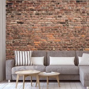 3D Stone wallpaper mural with brown /& gray rock brick wall Rock wall Wall covering Wall decor Self adhesive Prepasted Removable Peel stick