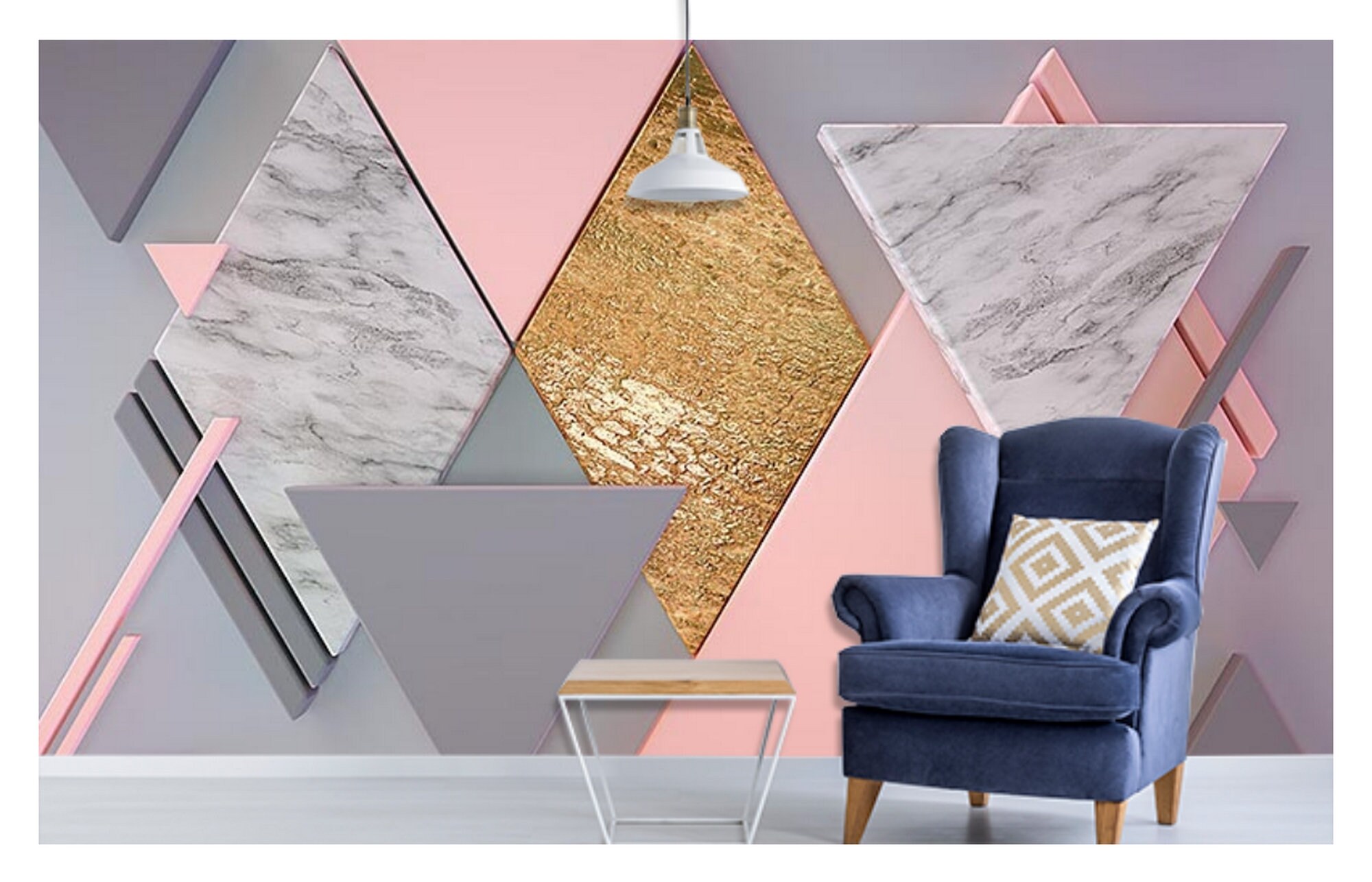 3D Geometry abstract Wallpaper Modern Wall Mural Living Etsy