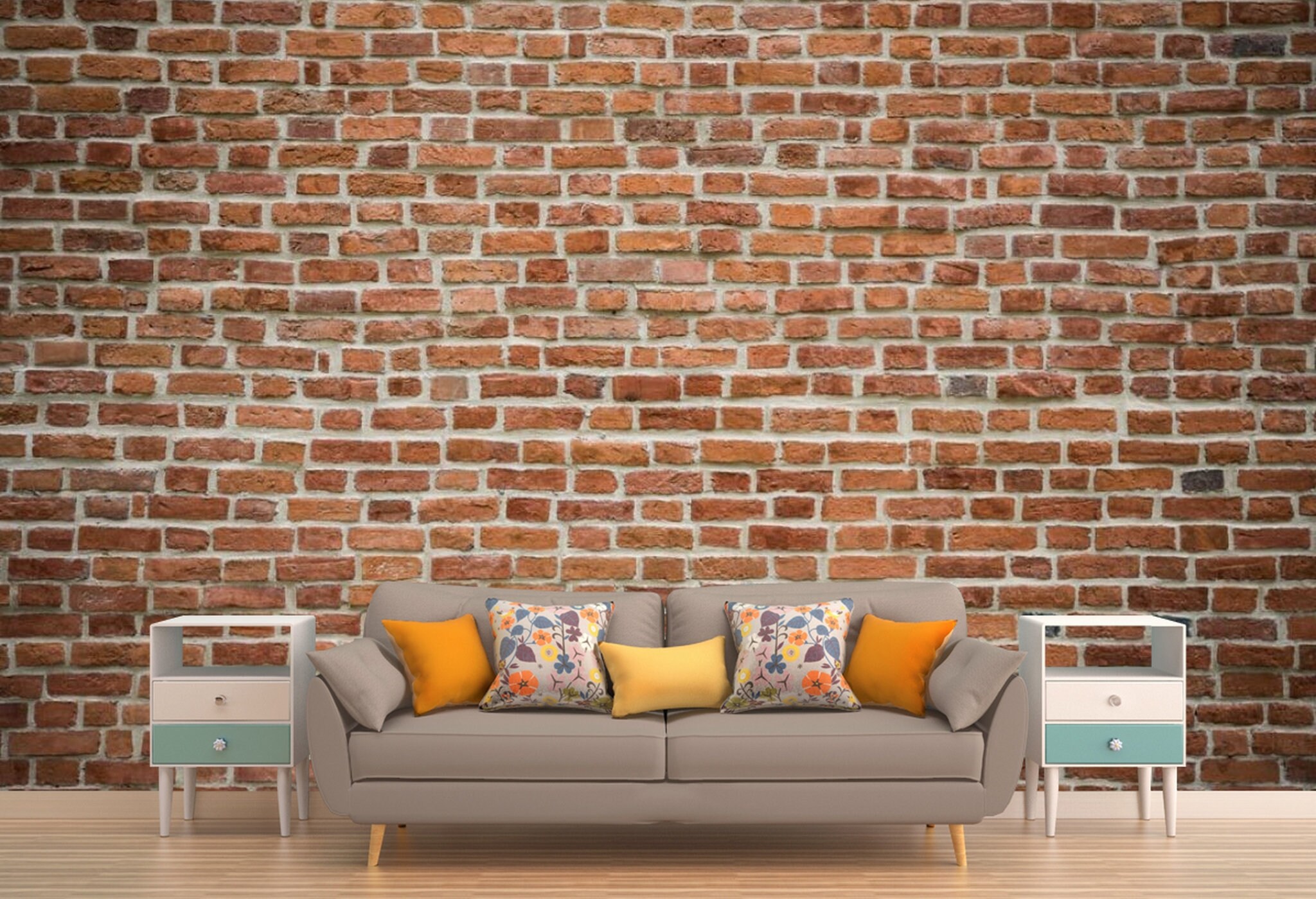 Red Brick Wall Decal Removable Wallpaper Wall Poster Decor Etsy