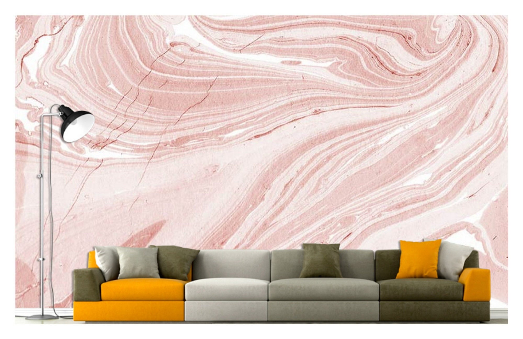 Pink Marble Removable Wallpaper Marble Wall Poster Decor Etsy