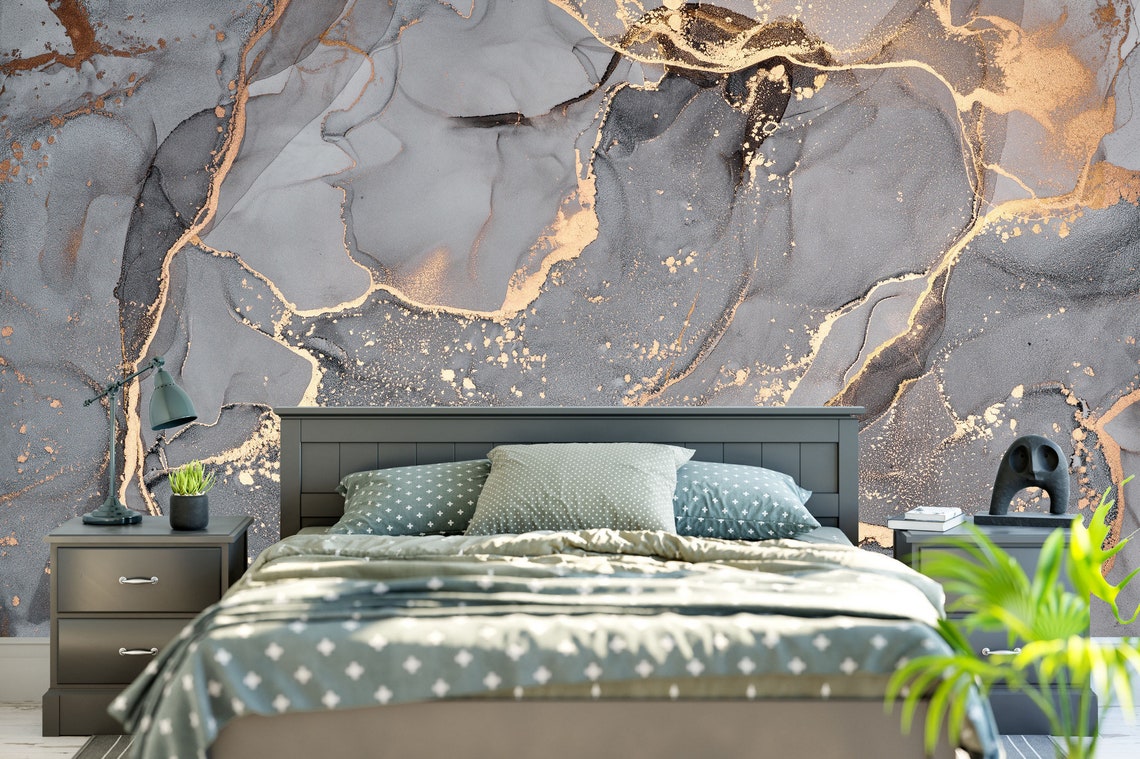 Modern Marble Removable Wallpaper Marble Wall Poster Decor Etsy Canada