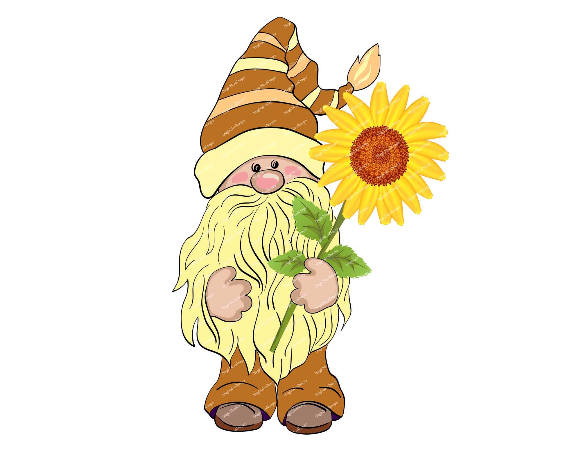 Sunflower Gnomes Clipart EPS PNG JPEG Digital Download Summer Etsy UK
