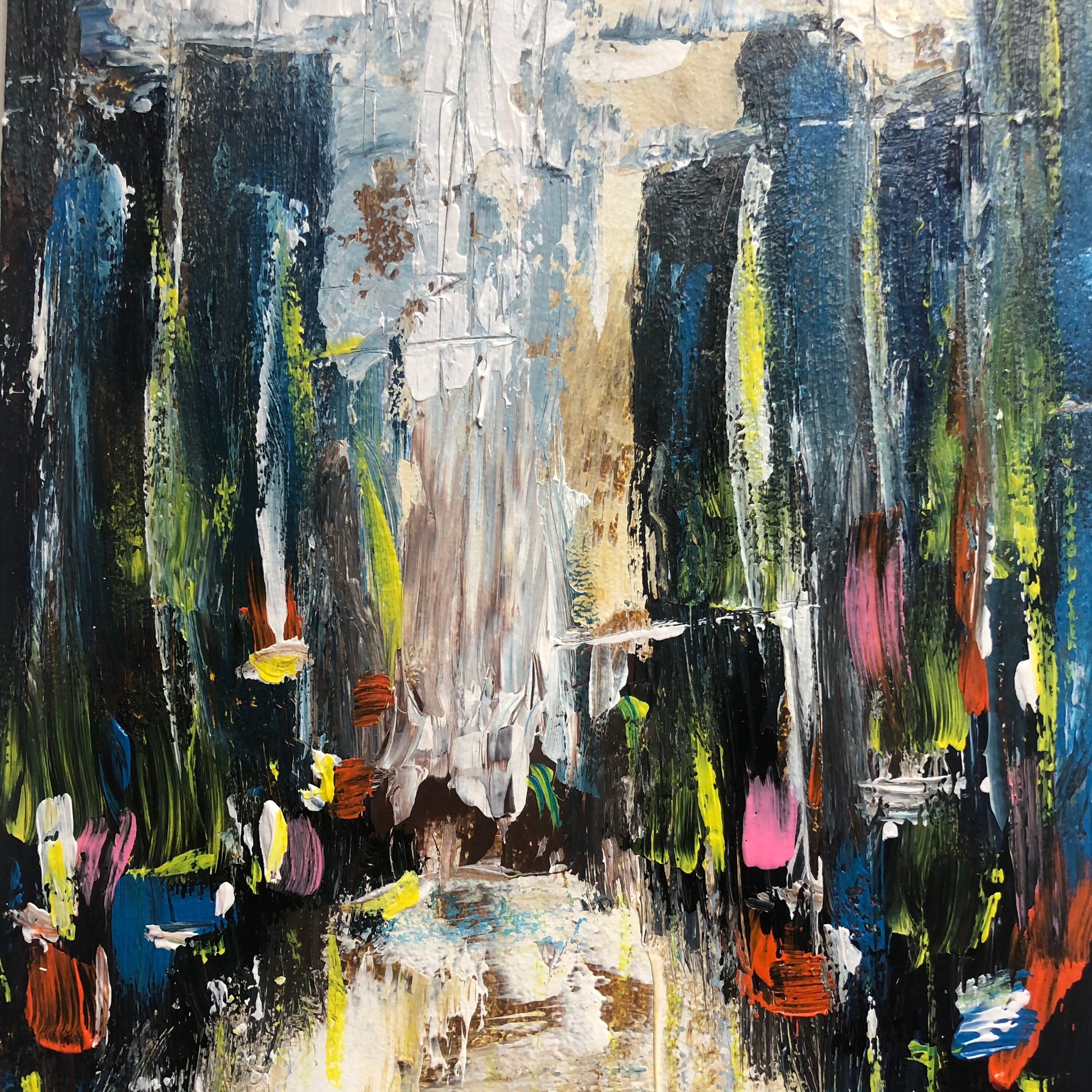 Acrylic New York City Scape 18x24cm colorful 5.3x7.2 Painting Etsy