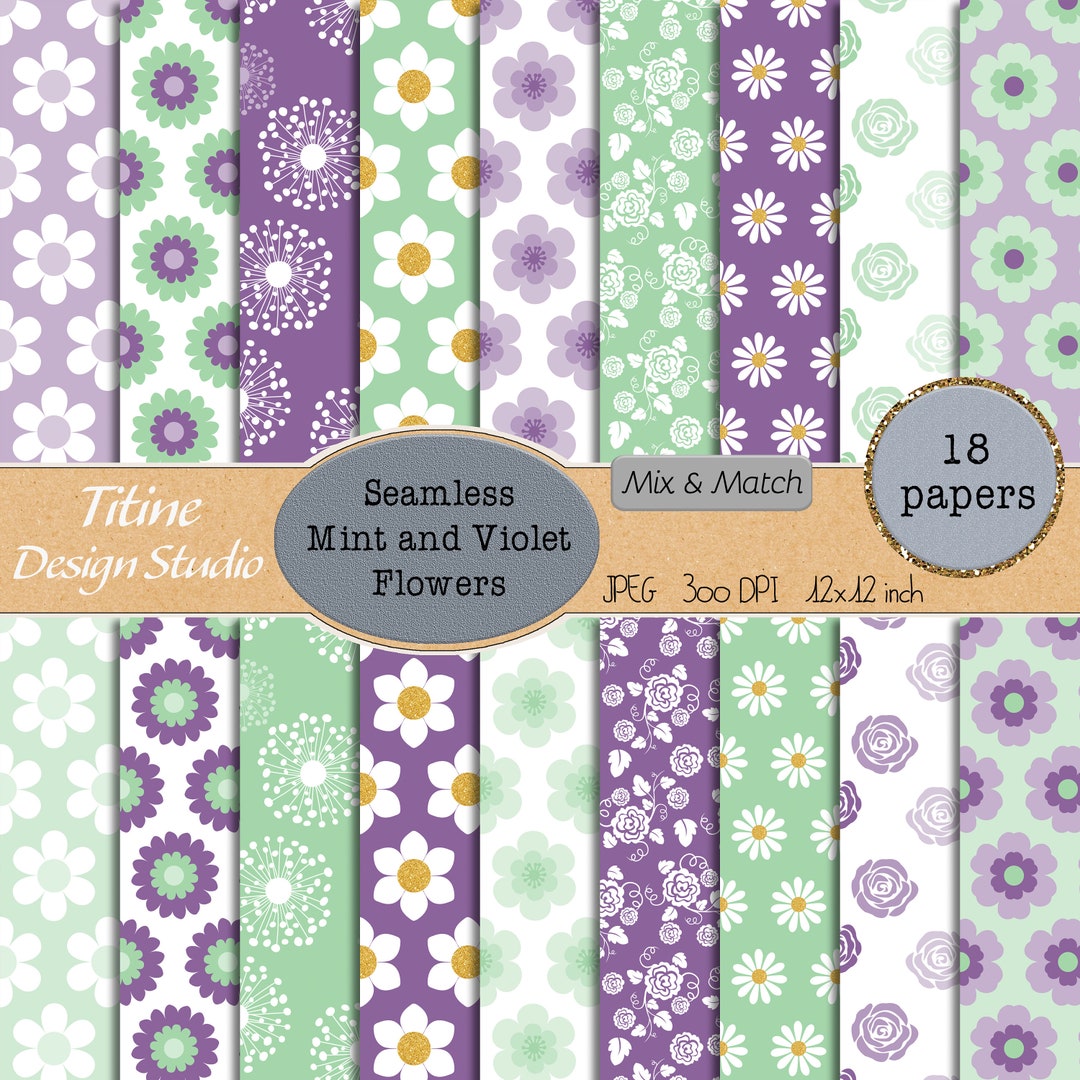 Digital Seamless Paper Pack Flower Pattern Seamless Floral Papers JPG ...