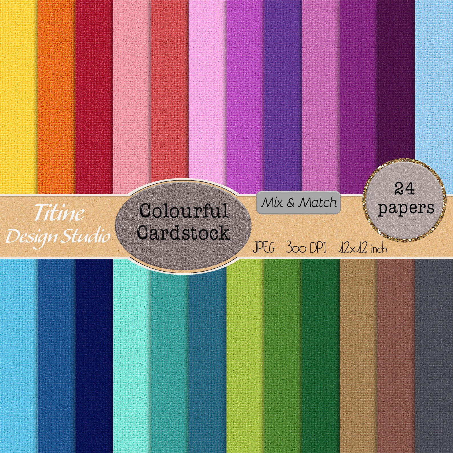 Textured Digital Cardstock Paper Pack Printable Cardstock Scrapbook ...