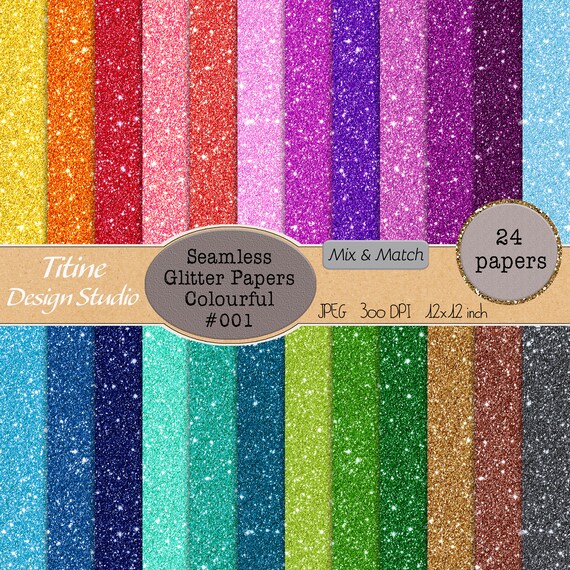 Digital Seamless Glitter Paper Pack Printable Glitter Paper | Etsy