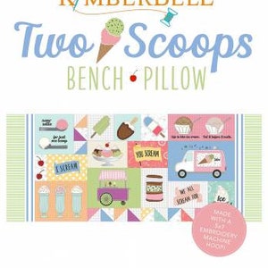Two Scoops Bench Pillow, Machine Embroidery, # KD5113