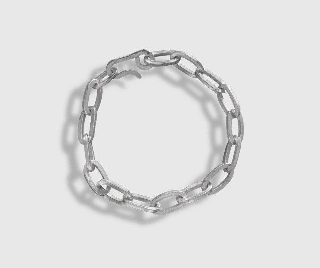 Handcrafted Fine (999) (non-allergic) Silver Oval Link Chain