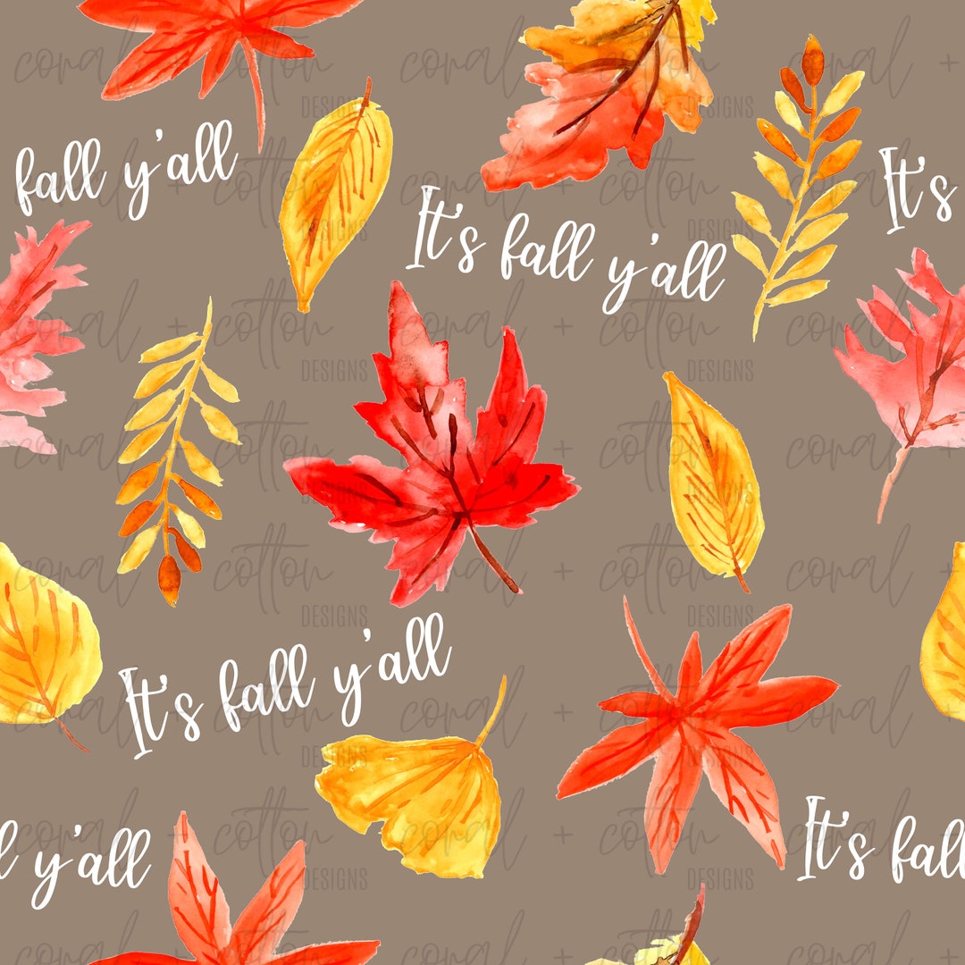 Fall Y'all Seamless Pattern | Digital File | Watercolor | Digital ...