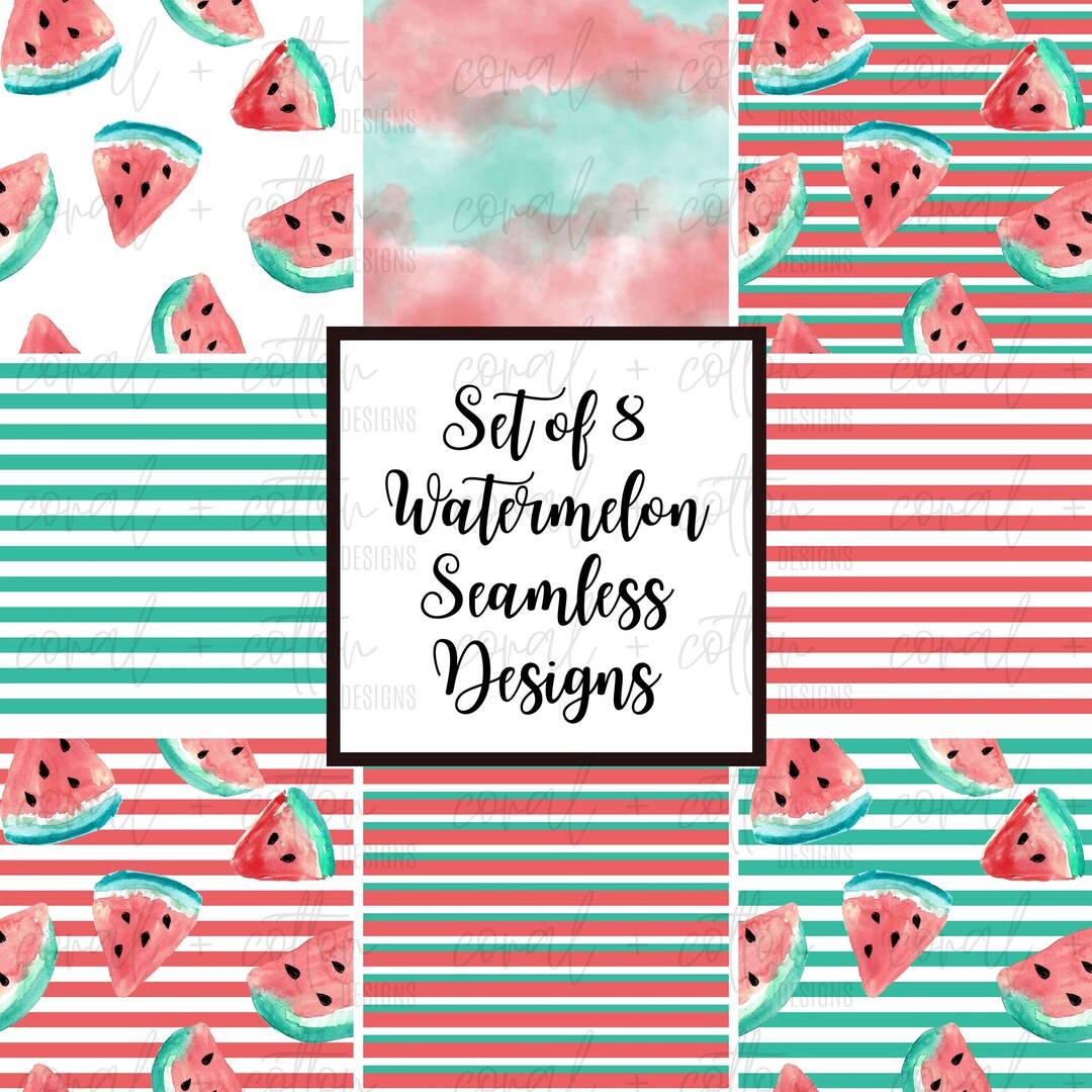 Watermelon Seamless Pattern Set | Digital File | Watercolor | Digital ...