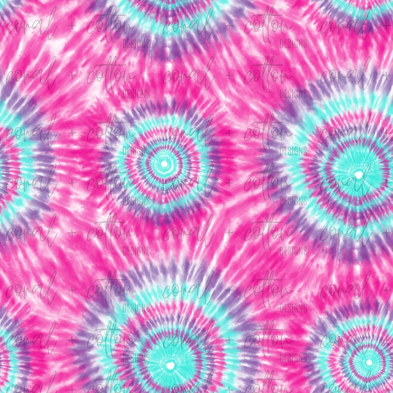 Pink Tie  Dye  Seamless Pattern  Digital File Rainbow Etsy