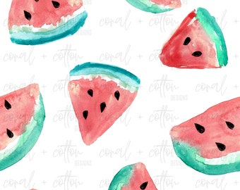 Watermelon Seamless Pattern | Digital File | Watercolor | Digital Download Pattern | Digital Pattern Design | JPEG | Fabric Pattern