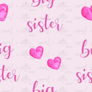 Big Sister Seamless Pattern | Digital File | Digital Download Pattern | Digital Pattern Design | JPEG | Fabric Pattern
