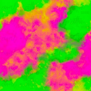 May include: Abstract seamless pattern with bright green, pink, and yellow watercolor-like clouds. The text "coral + cotton designs" is repeated throughout the pattern.