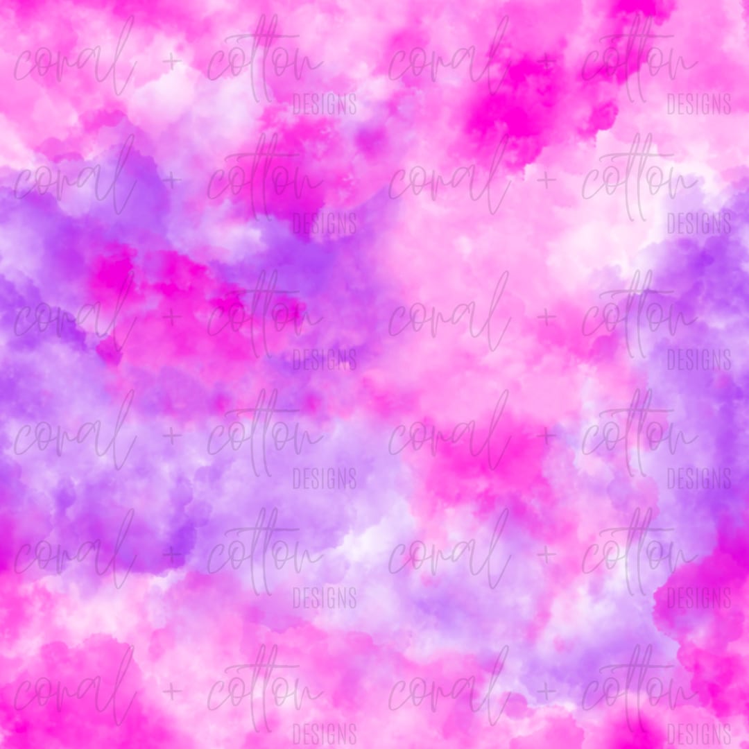 Pink Clouds Seamless Pattern | Digital File | Watercolor | Digital ...