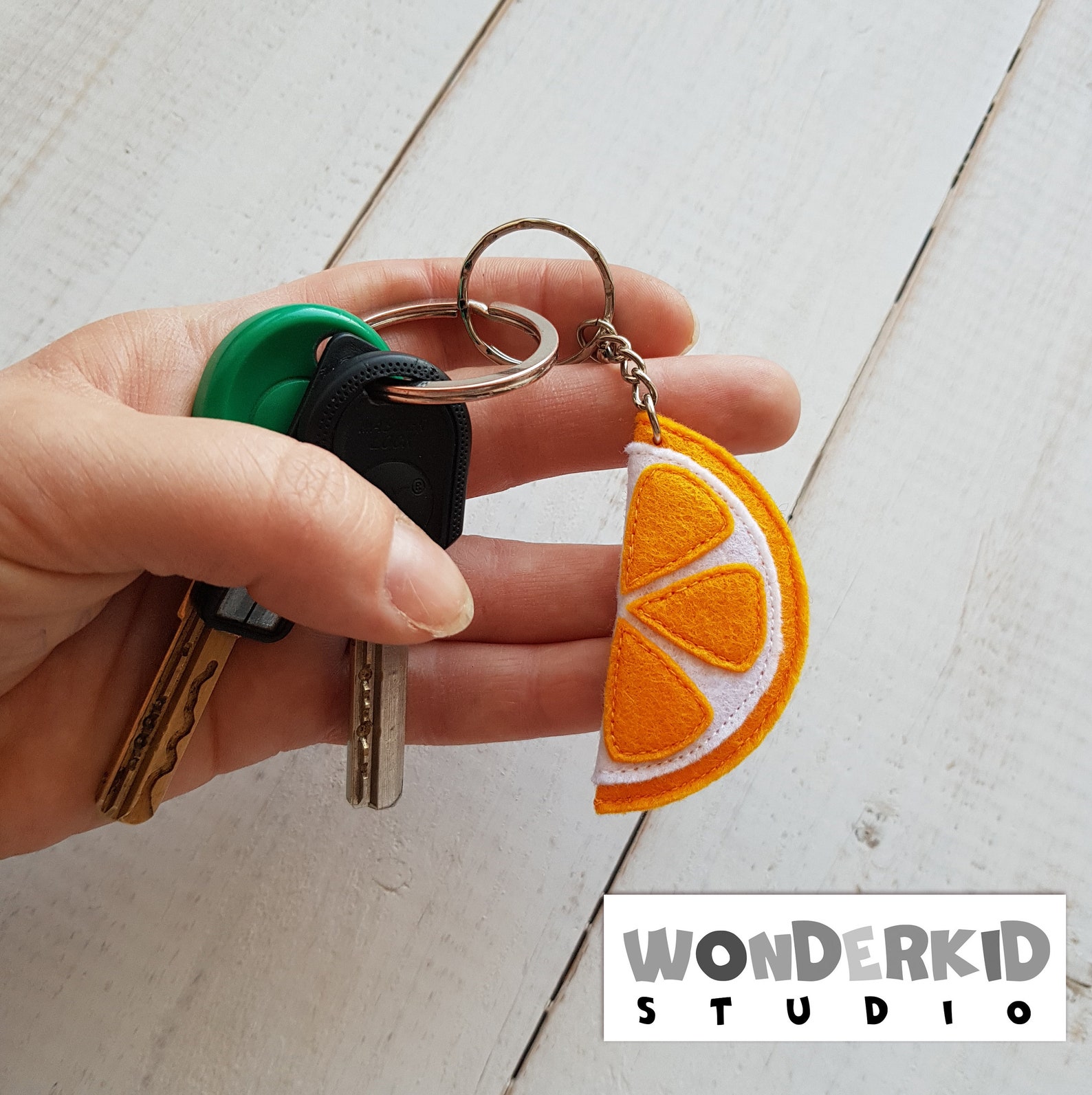 Felt Orange Keyring Car Keychain Key Ring Keychain Felt Etsy