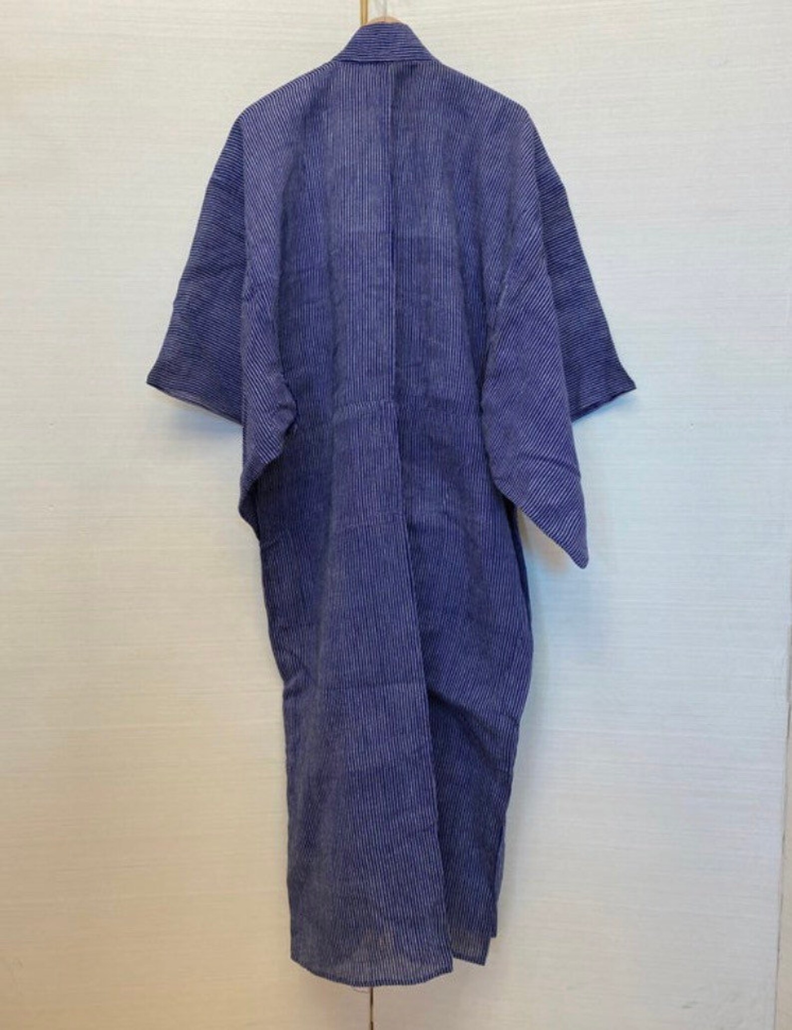 MENS Vintage Japanese Blue Striped Kimono Robe Indigo Etsy