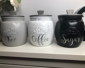 stackable tea coffee and sugar storage jars