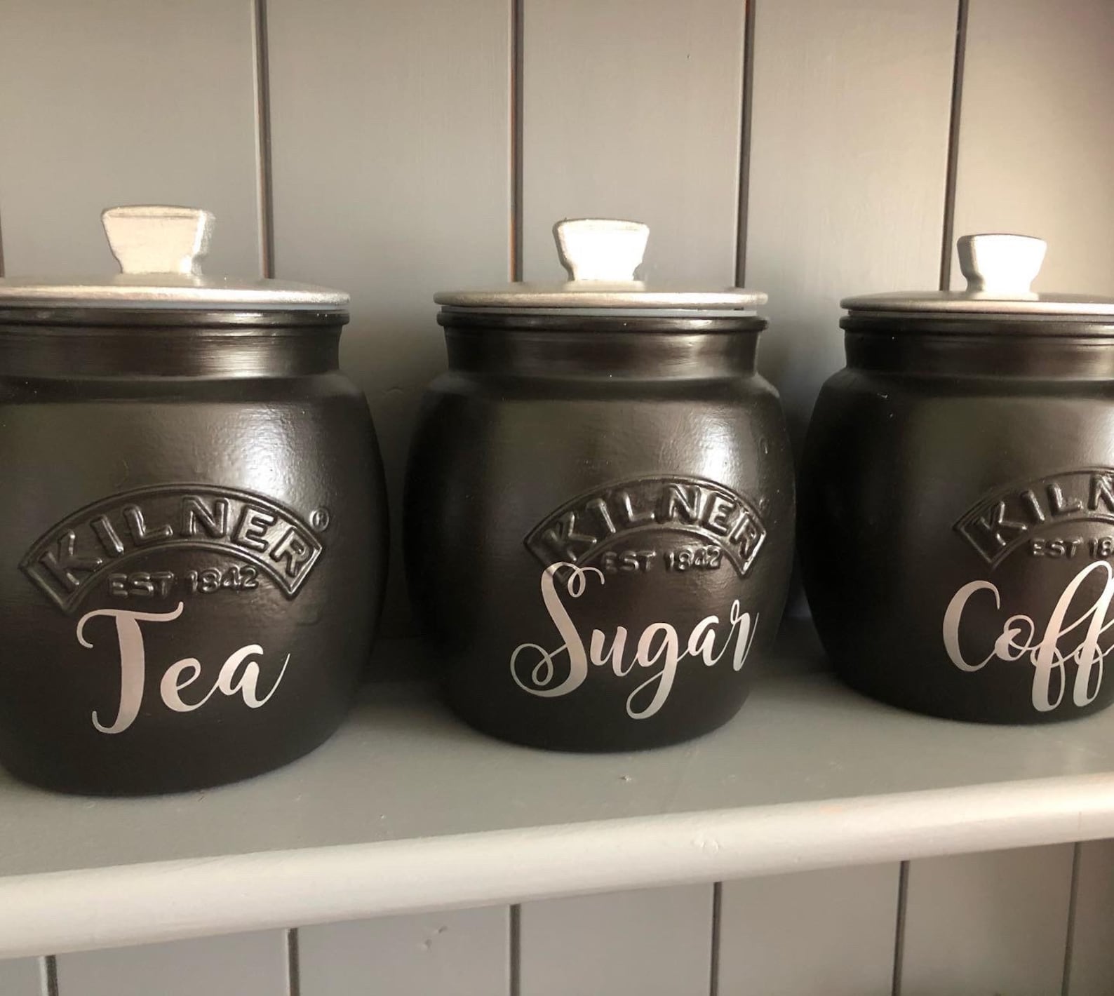 Mrs Hinch Inspired Tea Sugar Coffee Canisters. Kilner Jars. Etsy UK