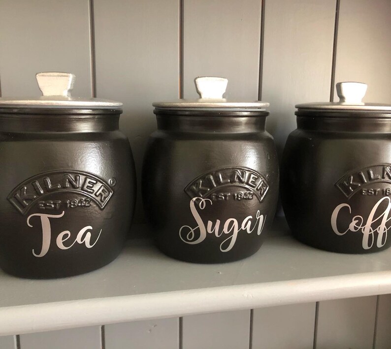 Mrs Hinch Inspired Tea Sugar Coffee Canisters. Kilner Jars. Etsy UK