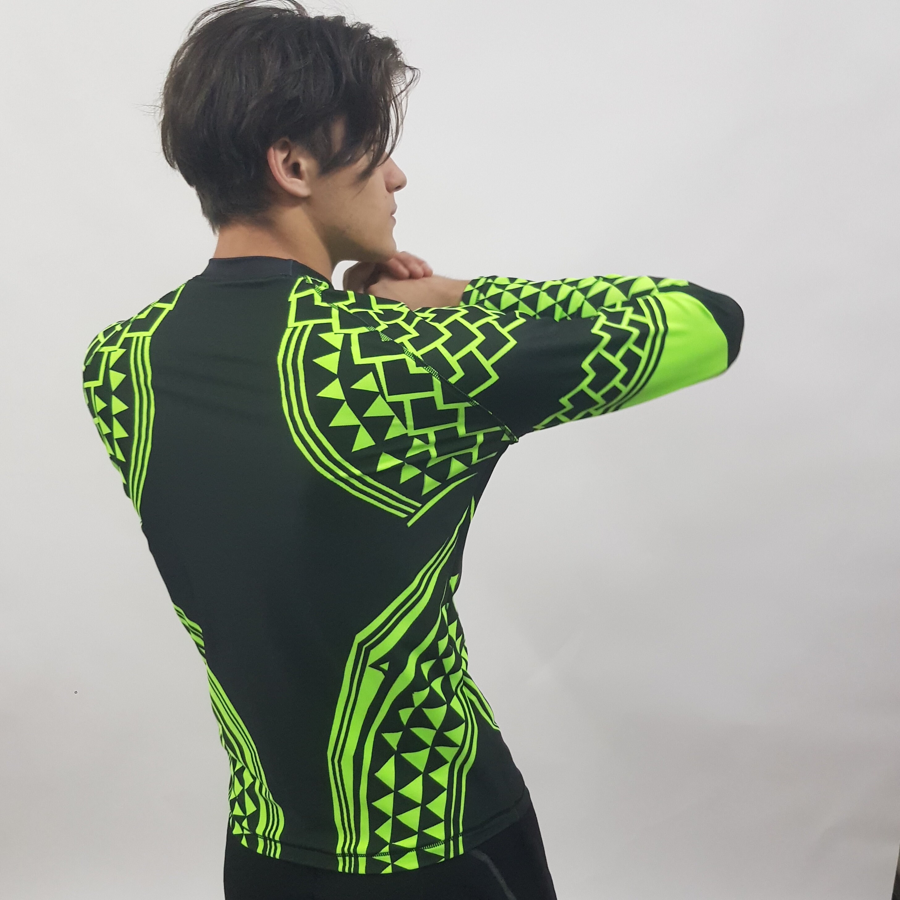 Mens Rash Guard Marble Pattern Print High Visibility Long Etsy